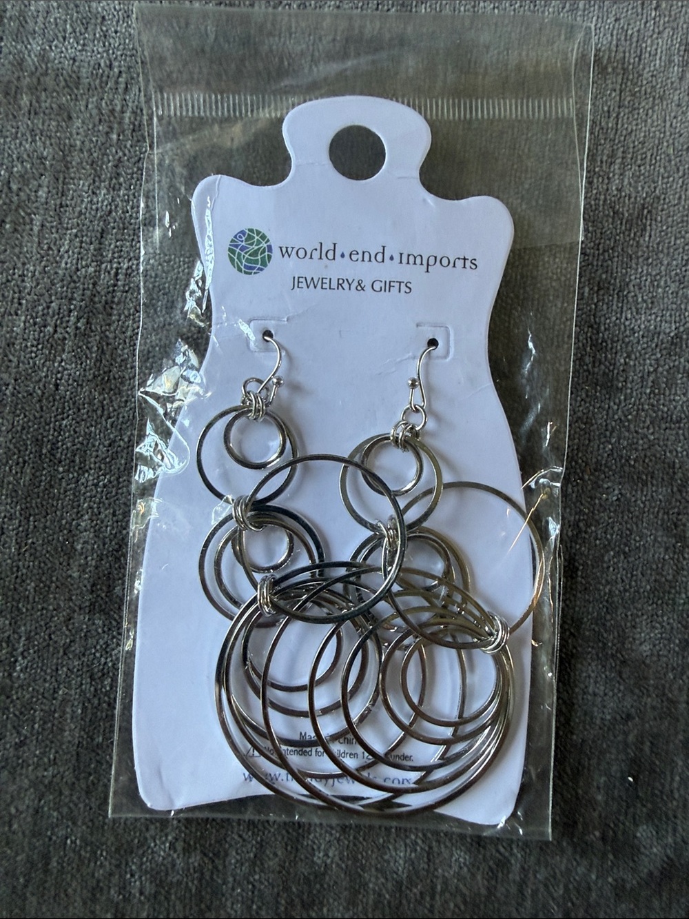 Silver Multi-Hoop Dangle Earrings - Silver